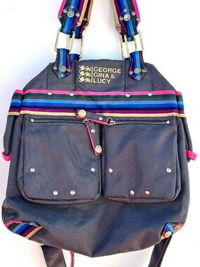 George Gina & Lucy GGL Utilitarian Canvas Tote Crossbody Bag Y2K Gorpcore